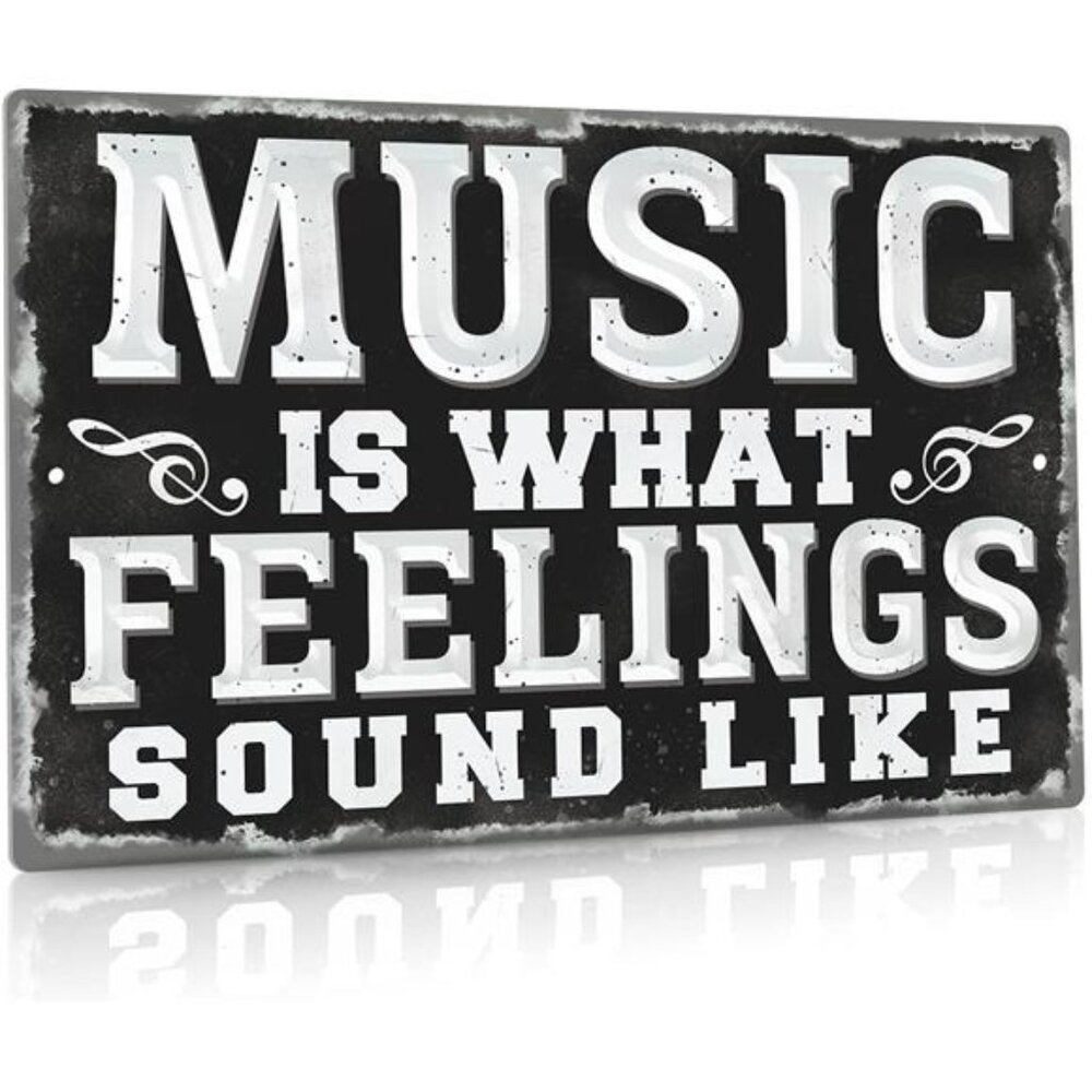 Putuo Decor Metal Vintage Music Sign, Retro Wall Decor